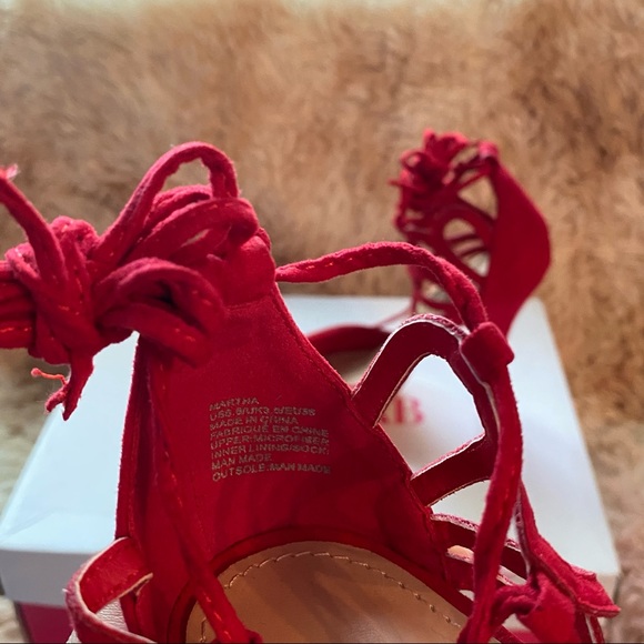 Justfab | Ankle Strap-on Red Heels - Picture 5 of 7